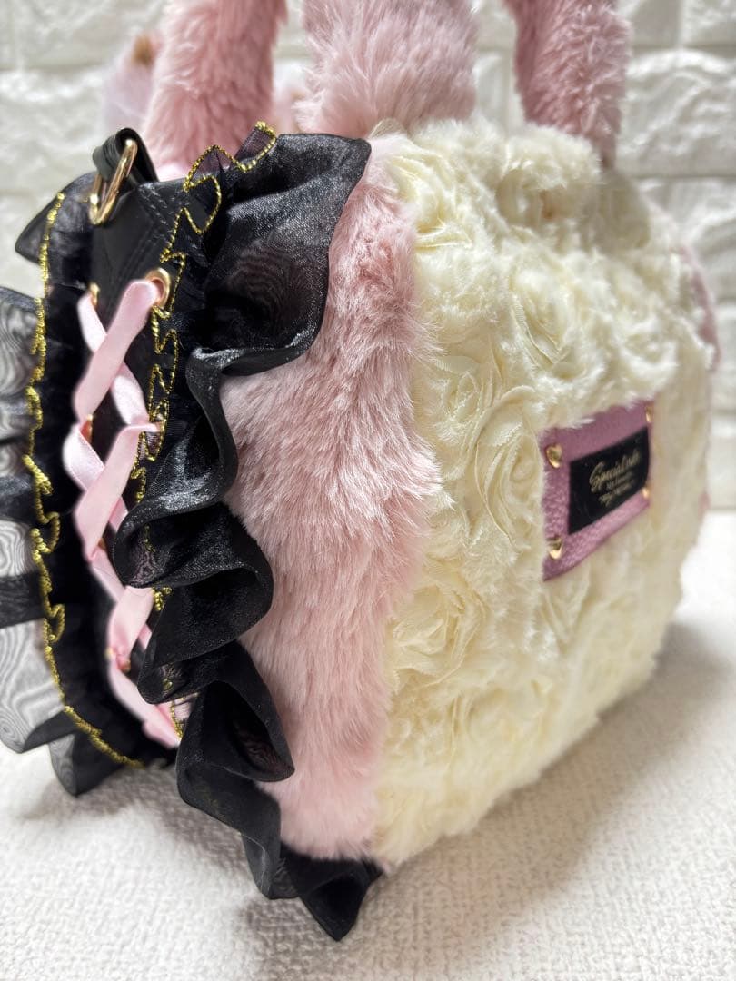 そ*2様 コヤンイサムチョン　ファーフリルバッグ　ピンク　ルミちゃん　ヒョウ柄う