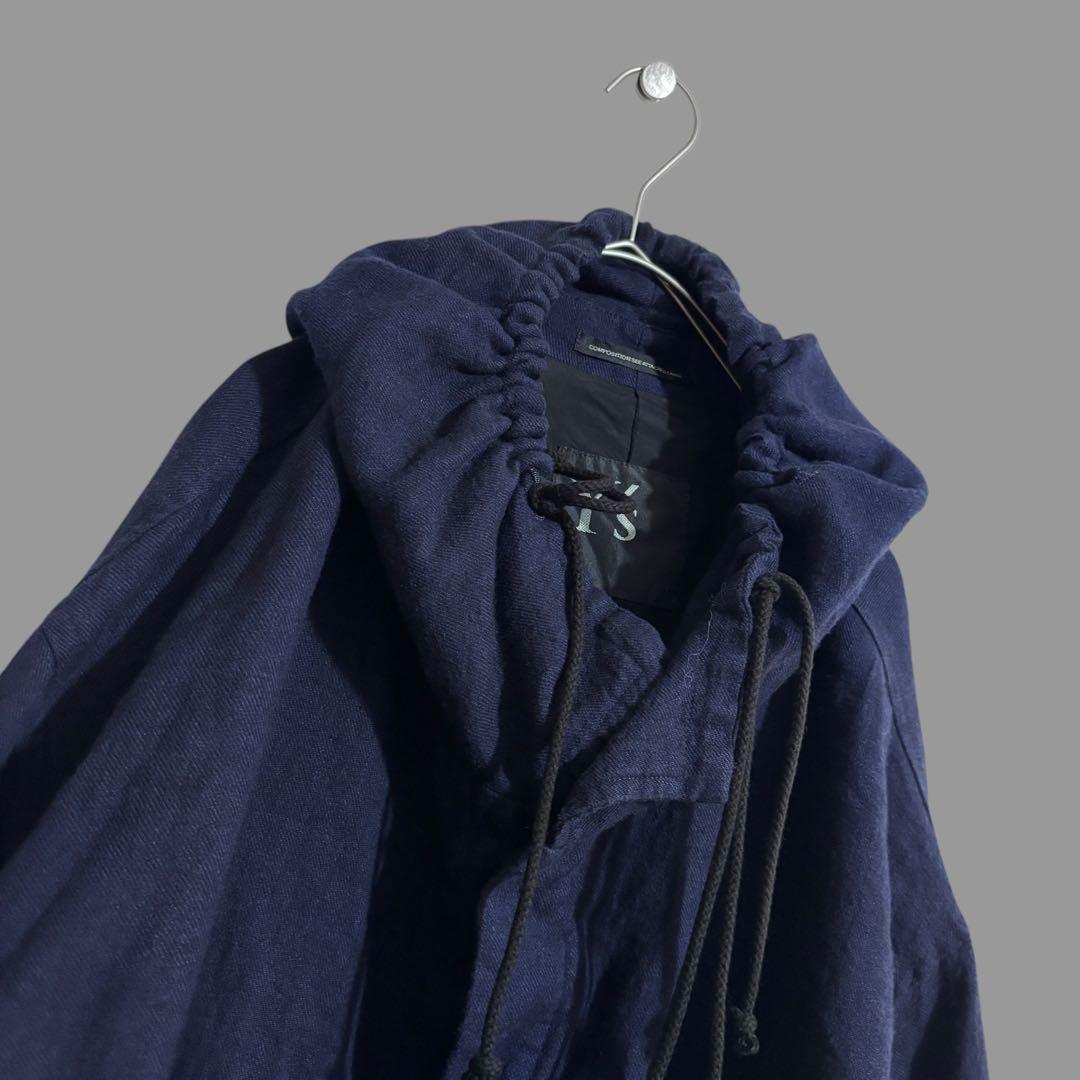 ▫️2021年y's リネン混フードジャケット　ワイズ　ヨウジヤマモト