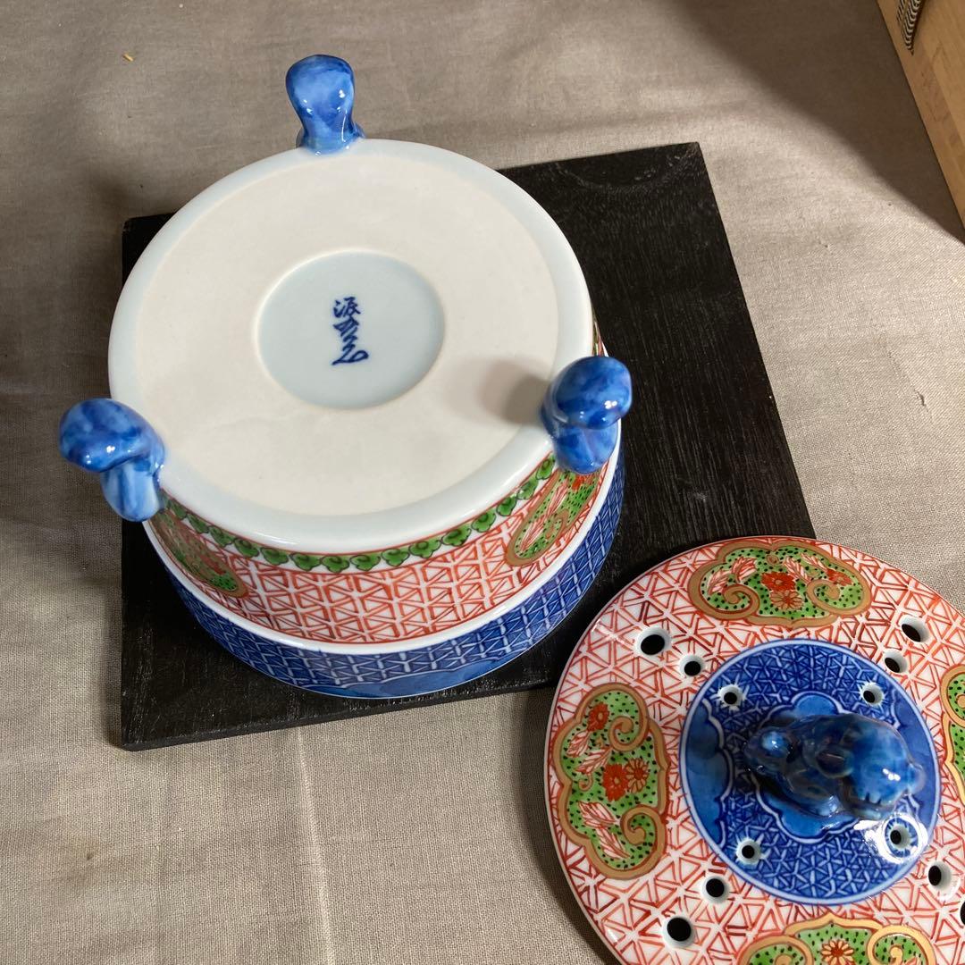 【源右衛門】古伊万里の伝統　日本の名窯　舘林源右衛門作　古伊万里間取亀甲文　香炉