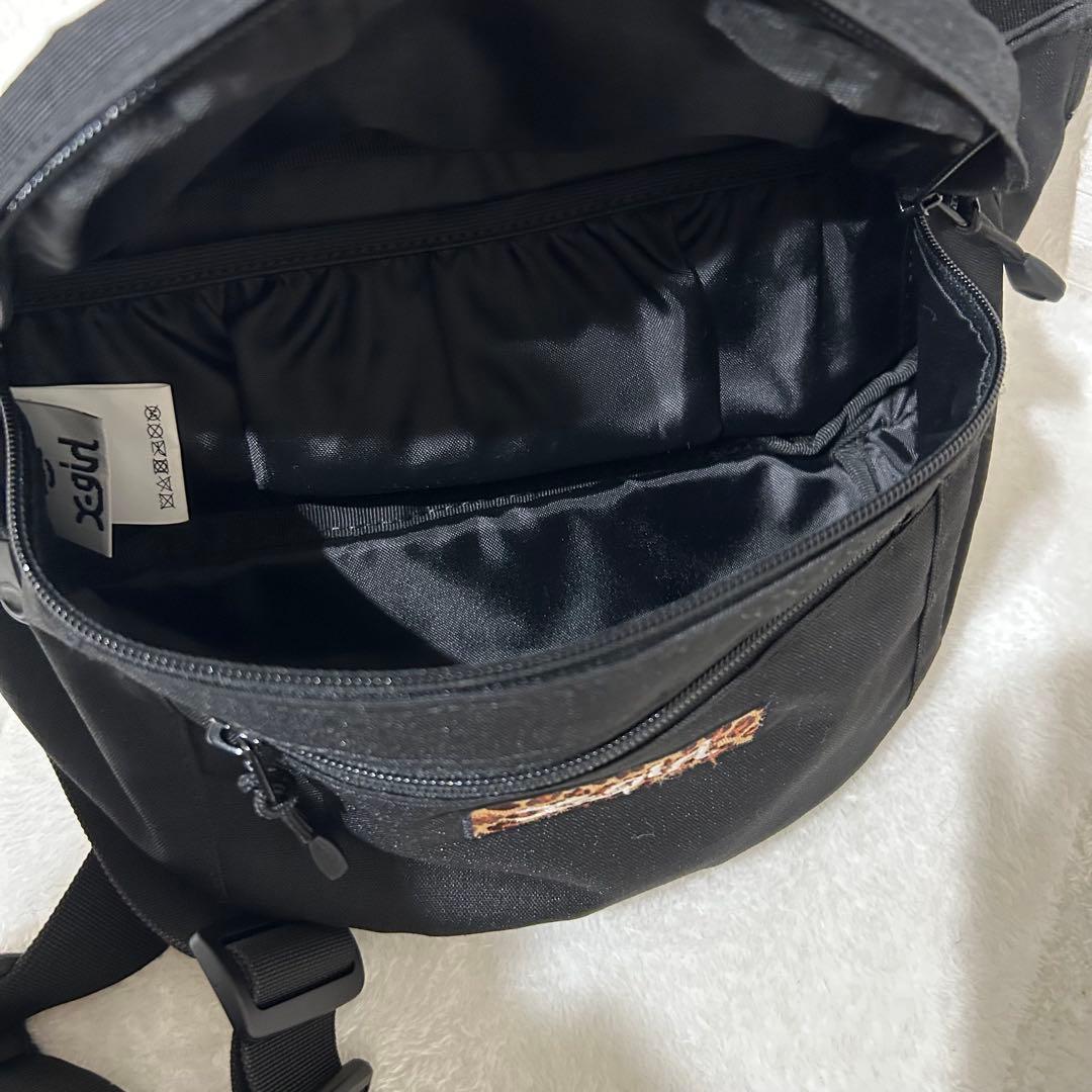 ★(^^) ★新品　エックスガールレオパードボックスロゴヒップバッグ