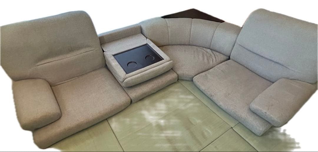 ニトリ ローソファ L字 コーナーソファ 布張り 国分寺引き取り限定