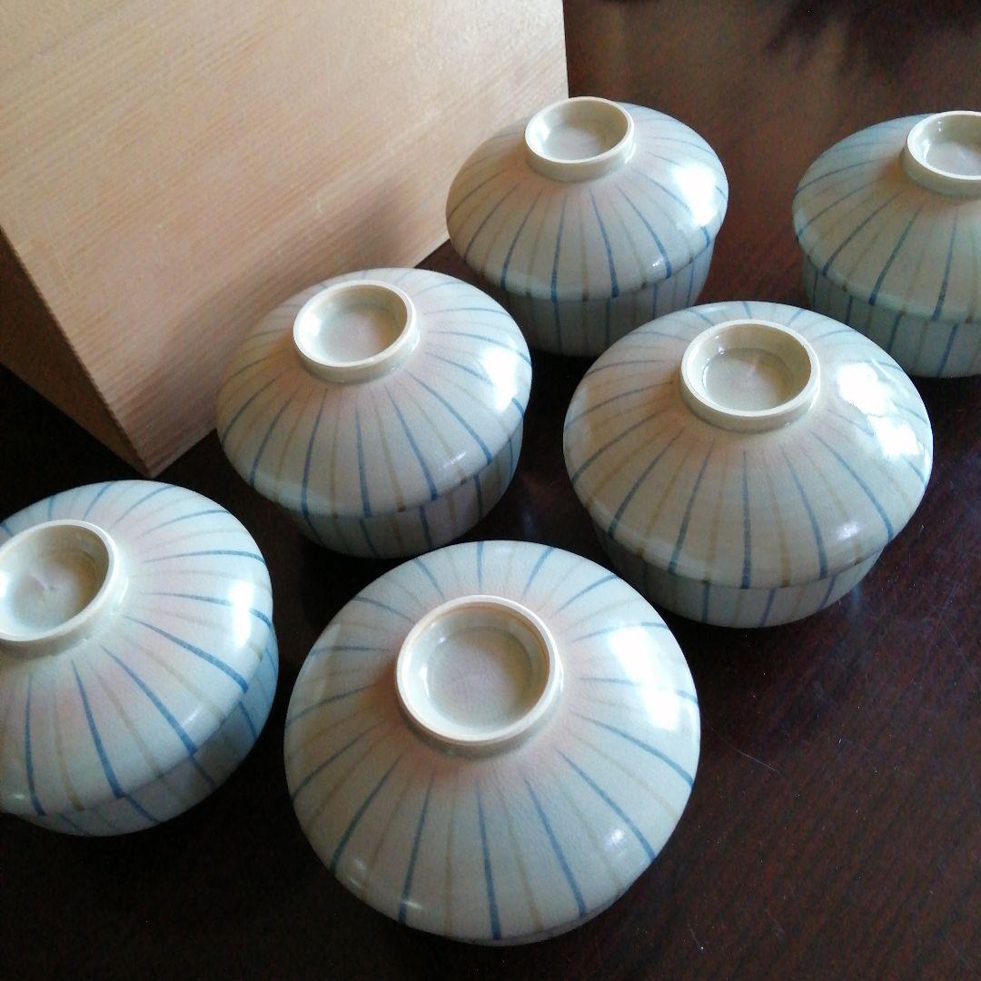 京焼　柴田好寛　むぎわら手かけ子碗　6客　11cm