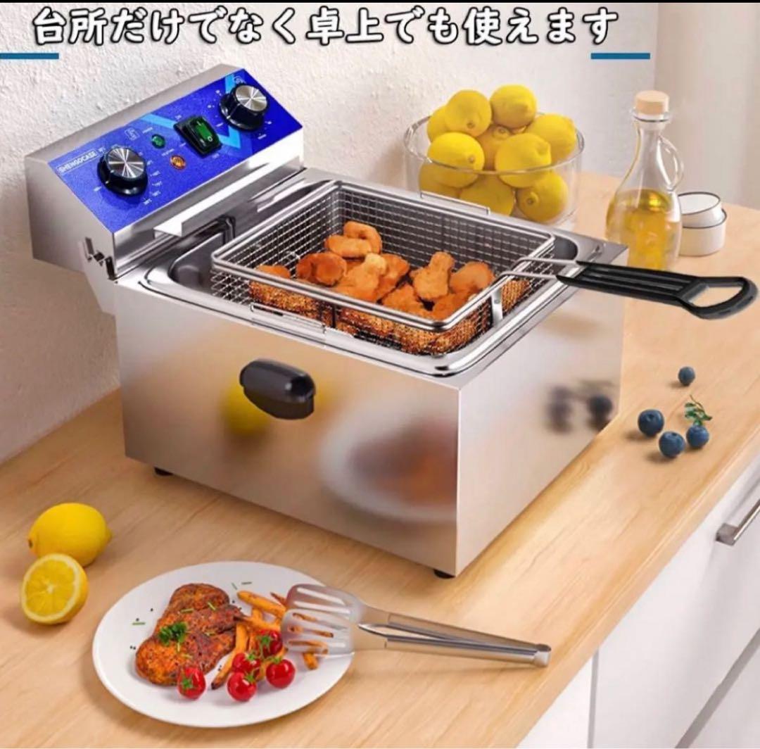 電気フライヤー 10L 卓上フライヤー 揚げ物器 ミニフライヤー 揚げ物 温度調
