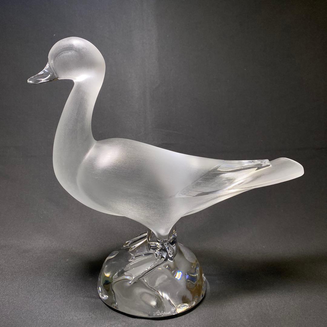 フランス　ラリック　クリスタル　ラージダック　アヒル　置物　オブジェ　美品