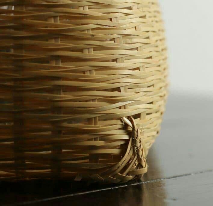 民芸職人手作り 自然竹の編み上げ 便攜 茶籠 茶道具収納 竹編細工籠 古風7