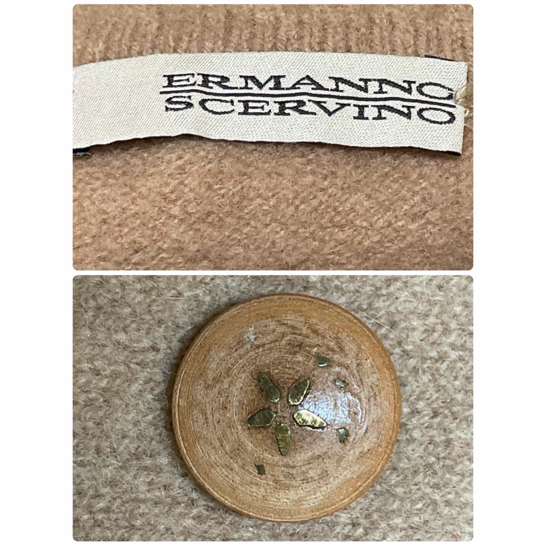 美品 エルマンノ シェルヴィーノ 3Dペイズリー カーディガン アンゴラ42