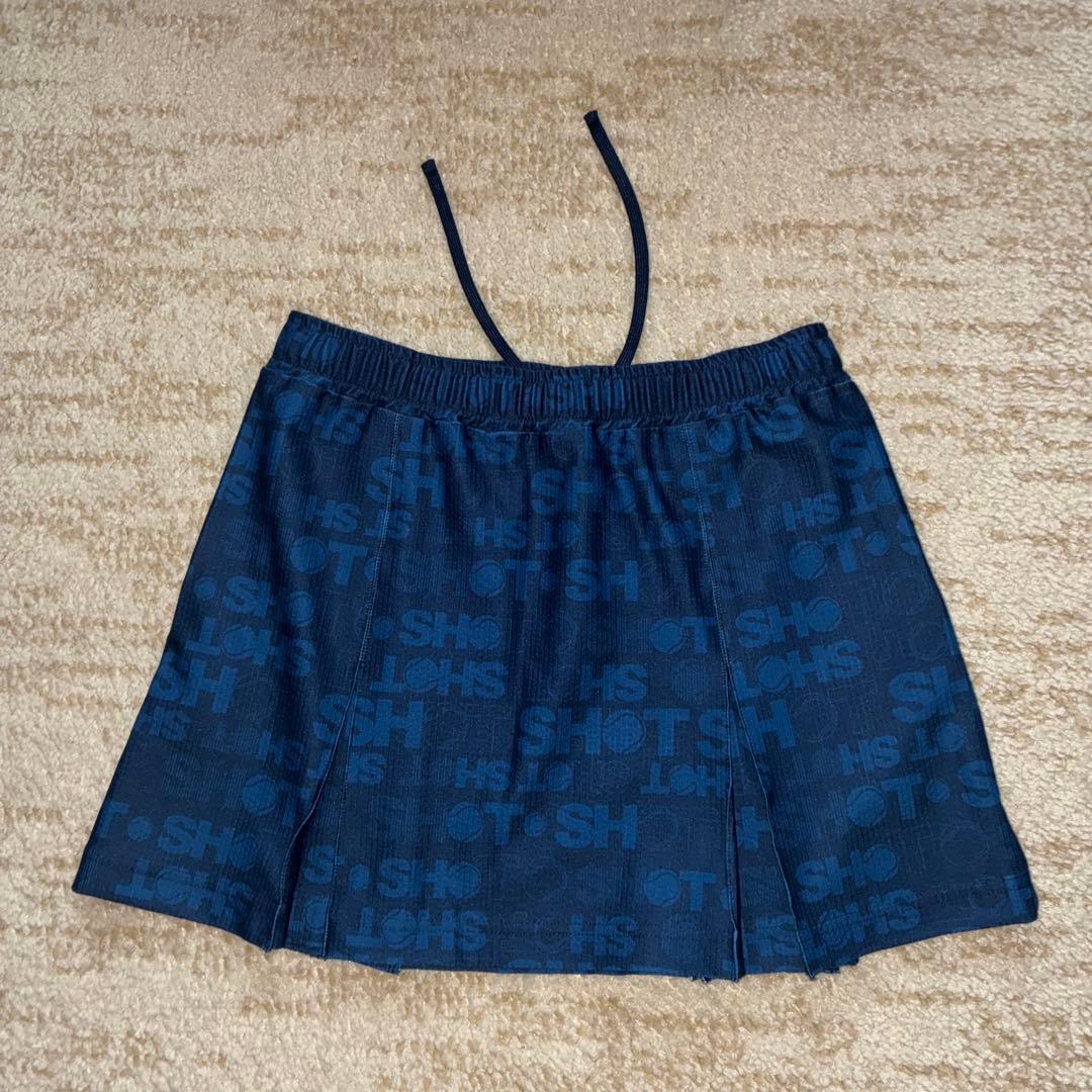 バルデマッチ　ダークブルー プリント柄 テニススコートMサイズ　未使用品