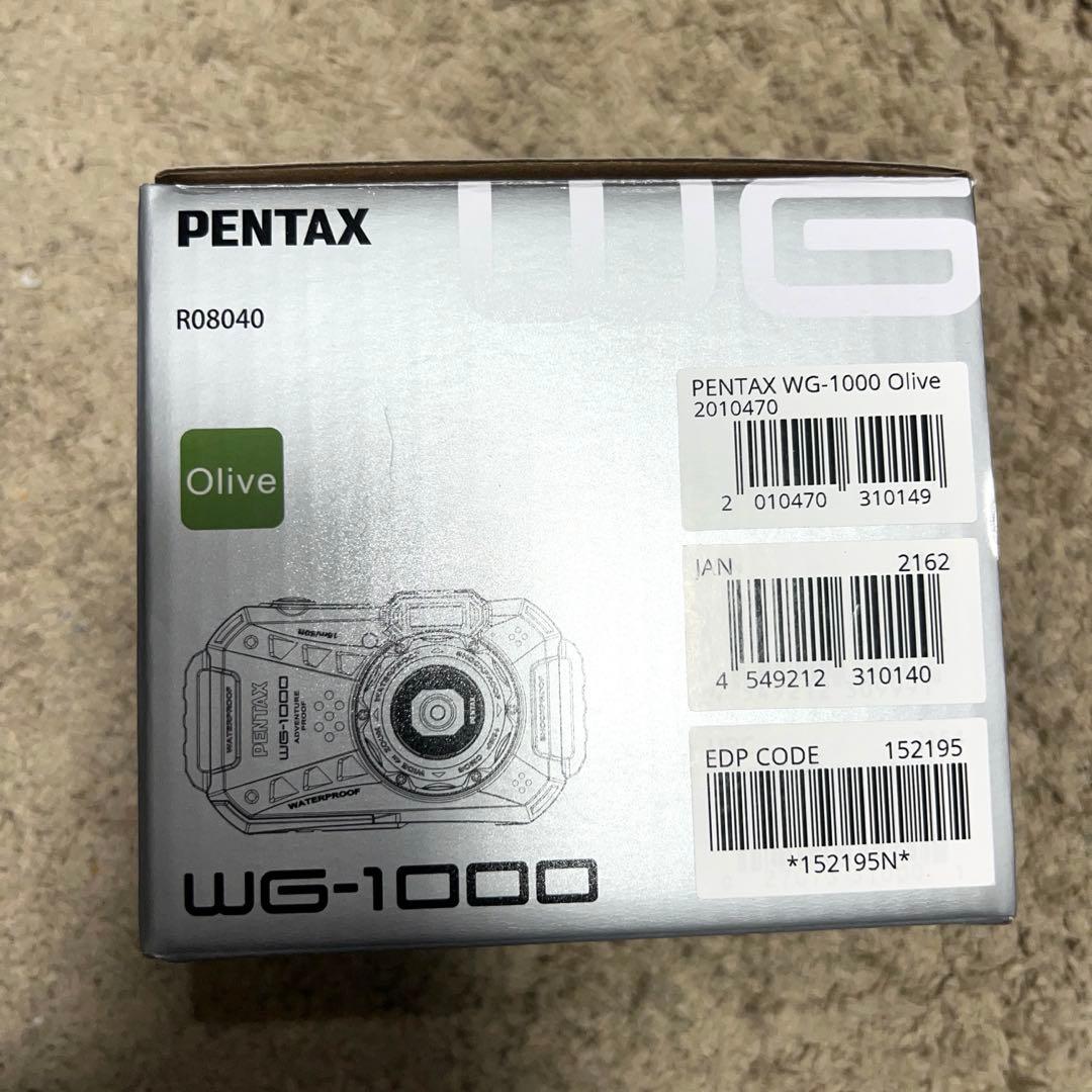 【新品未使用・オリーブ】PENTAX WG-1000 防水デジカメ 付属品完備