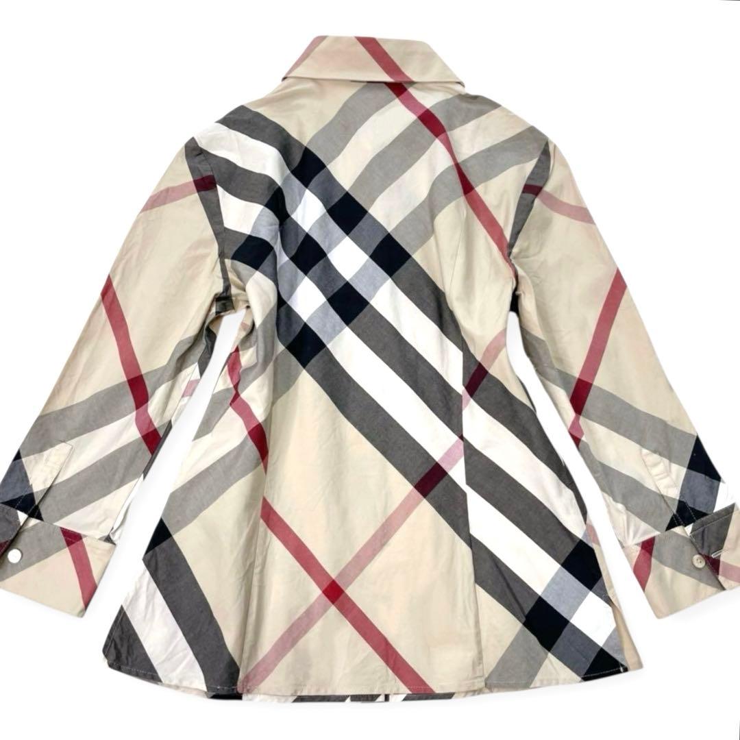 極美品 BURBERRY バーバリー 刺繍ロゴ メガチェック ノバチェックシャ