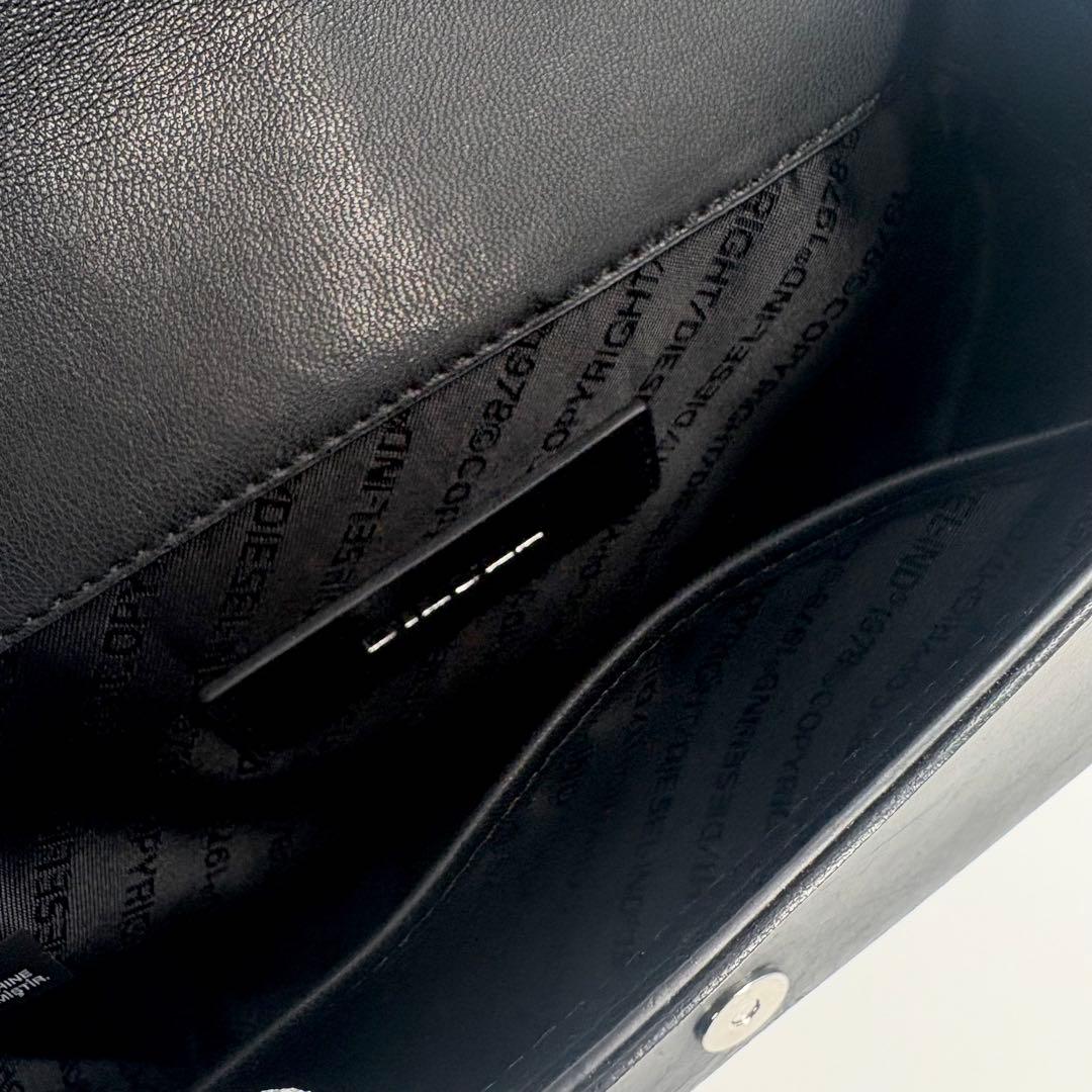 美品　DIESEL ディーゼル ショルダーバッグ レザー 黒 斜め掛け 834