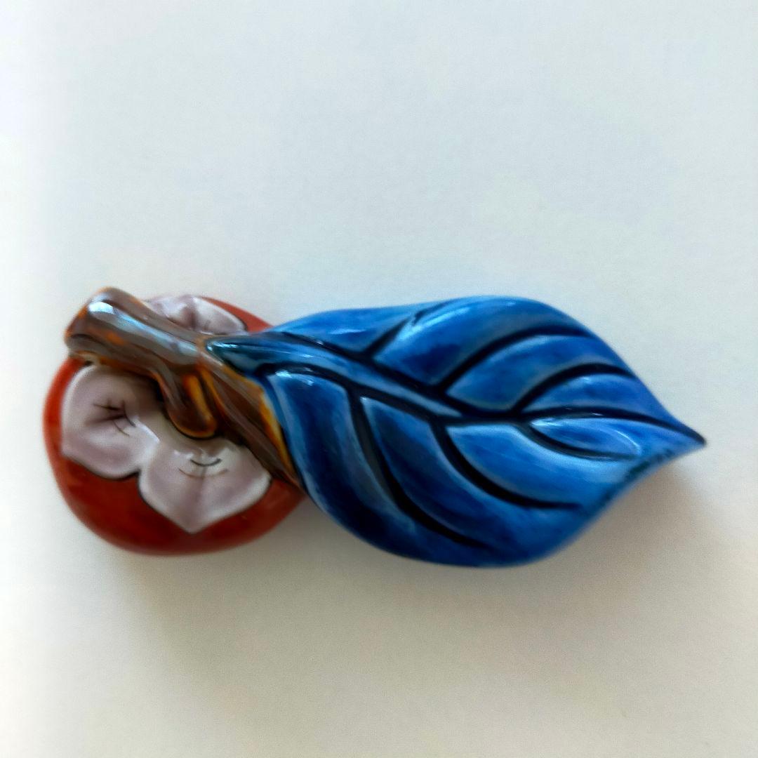 美品　十四代 酒井田柿右衛門 柿葉形 箸置き 5個 セット　共箱