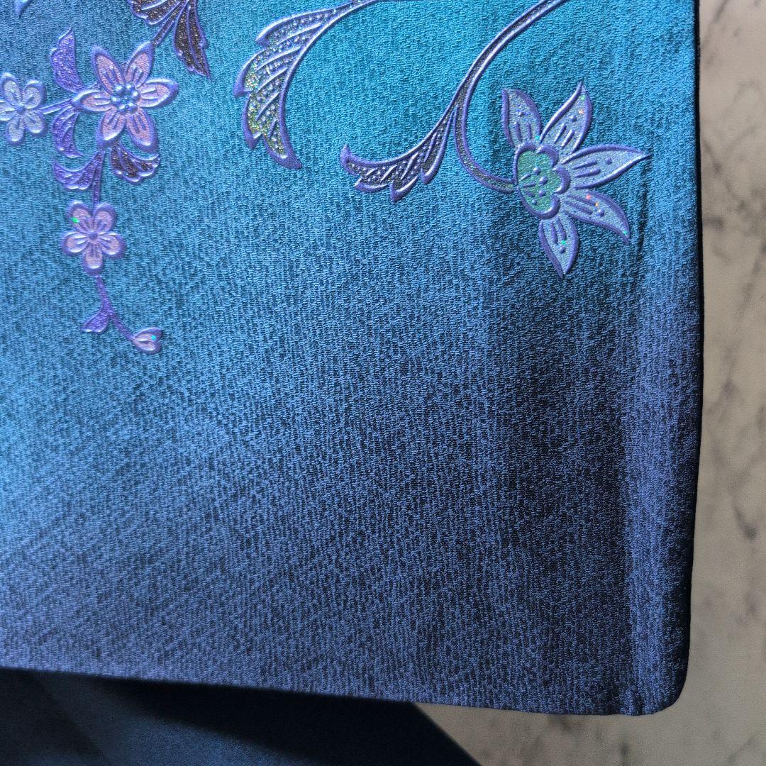 おかぁしゃ〜ん様[和田光正伝統工芸士]叙勲受章者、濃ブルー系付下げ逸品バジックガ