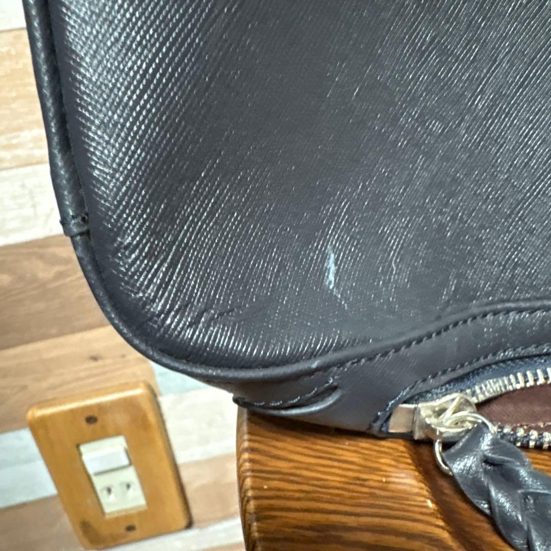 P.I.D/ビジネスバッグ/2way/ブリーフケース/ネイビー/レザー