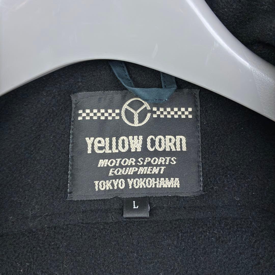 美品　イエローコーン　ナイロン　バイカージャケット　プロテクター付き　L　黒