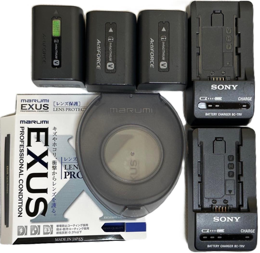 ＜動作品＞SONY FDR-AX35 4Kビデオカメラ 充電器レンズガードなど付