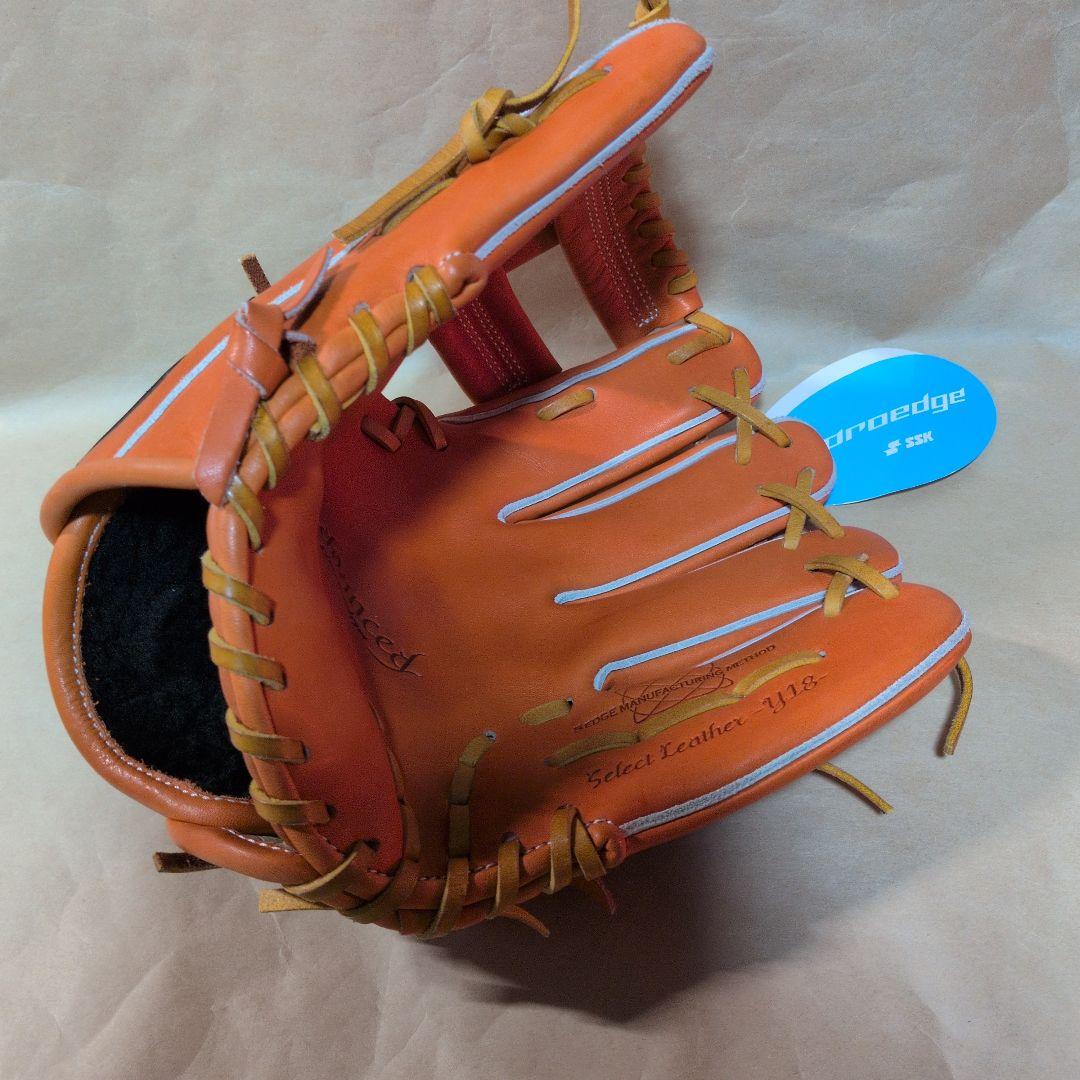 SSK:プロエッジ 硬式グローブ:右投げ用:内野手用グラブ :オレンジ/タン