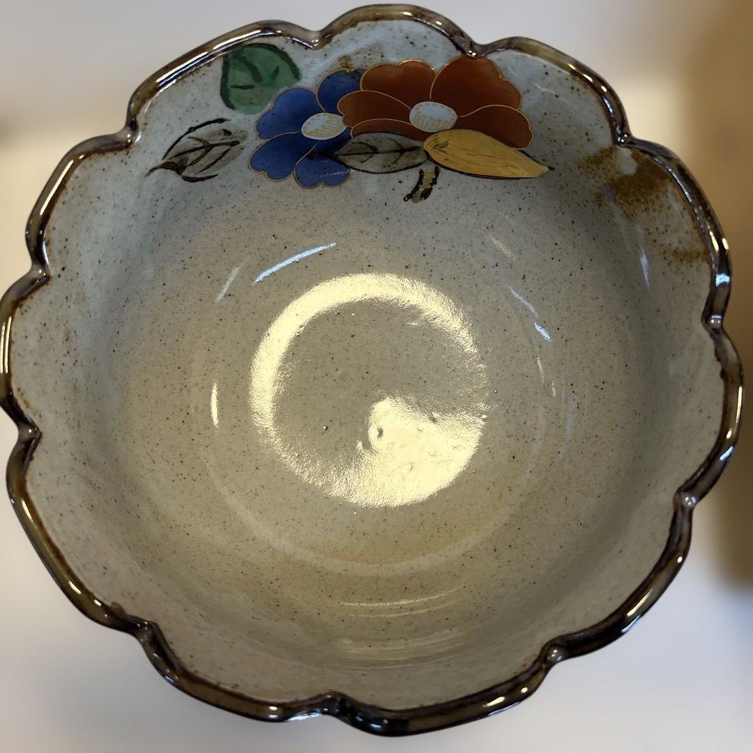 QW4668 茂山窯 菓子鉢 陶磁骨董木箱　サイズ: 直径19.5 高さ10cm