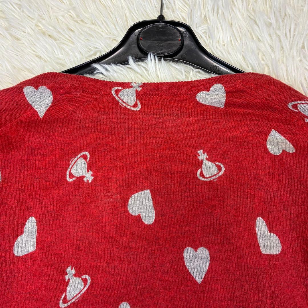 ヴィヴィアンウエストウッド カーディガン 総柄 オーブ ハート オーブ釦