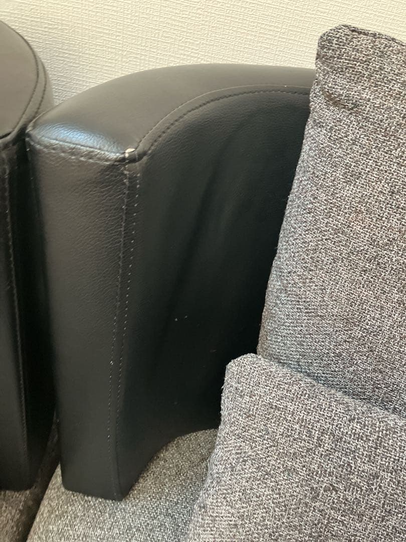 ソファー　カウチ　足伸ばせる　1人掛け　アルモニア風　グレー