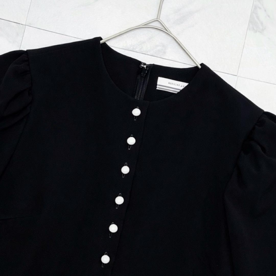極美品✨ BORDERS at BALCONY 人気 ボタンツイルブラウス 黒