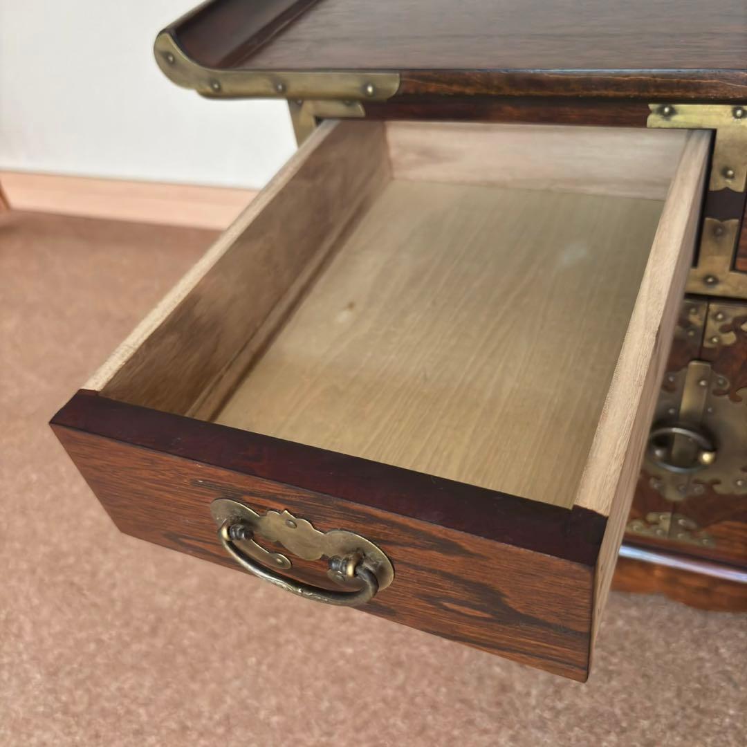 李朝 李朝家具 真鍮金具 無垢材 魚型錠前 モリジャン バンダジ 箪笥 韓国美術