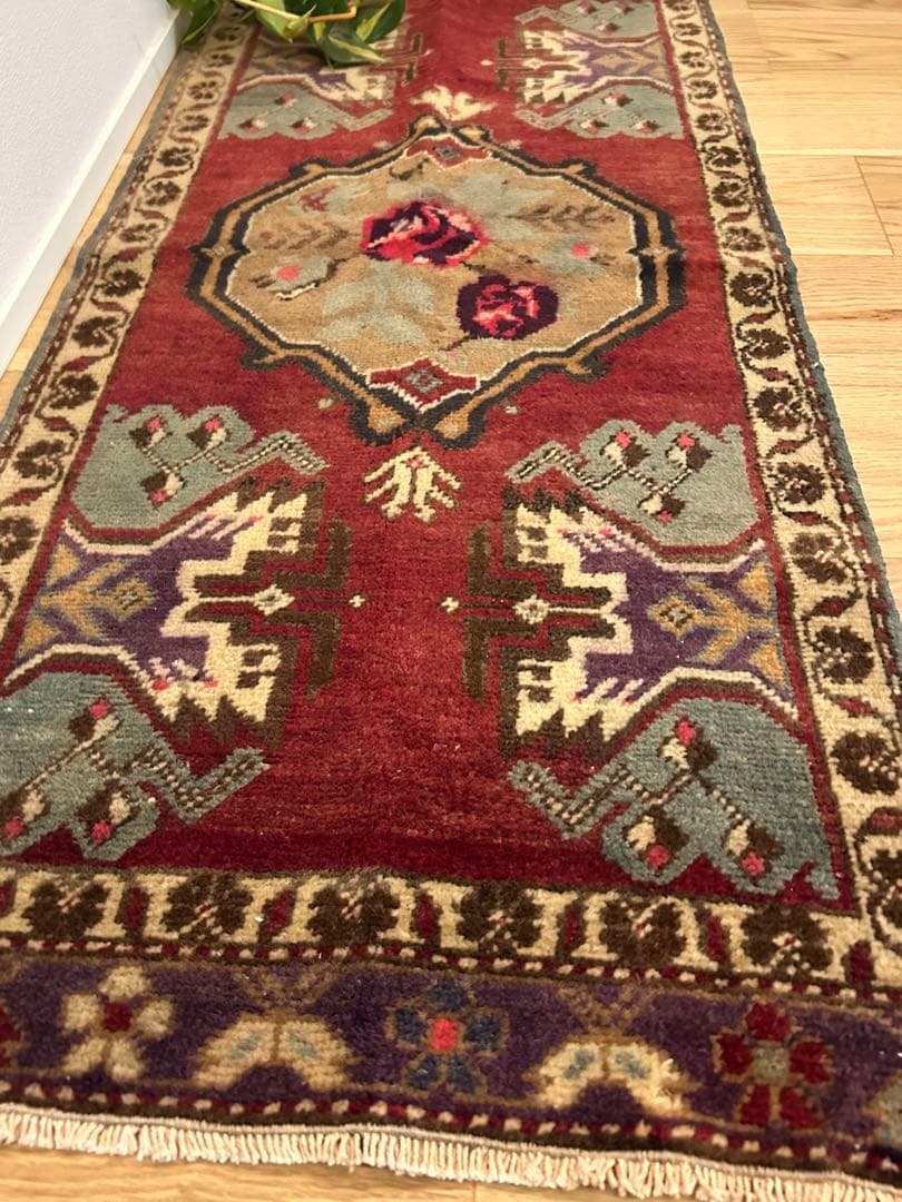 週末セール＊トライバルラグ・トルコヴィンテージラグ・ウール約54×119cm