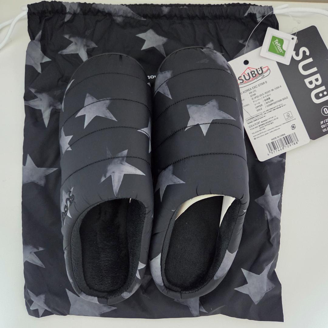 ラスト1点 韓国限定 SUBU 22-23.5 スター 星柄 サンダル 冬 新品