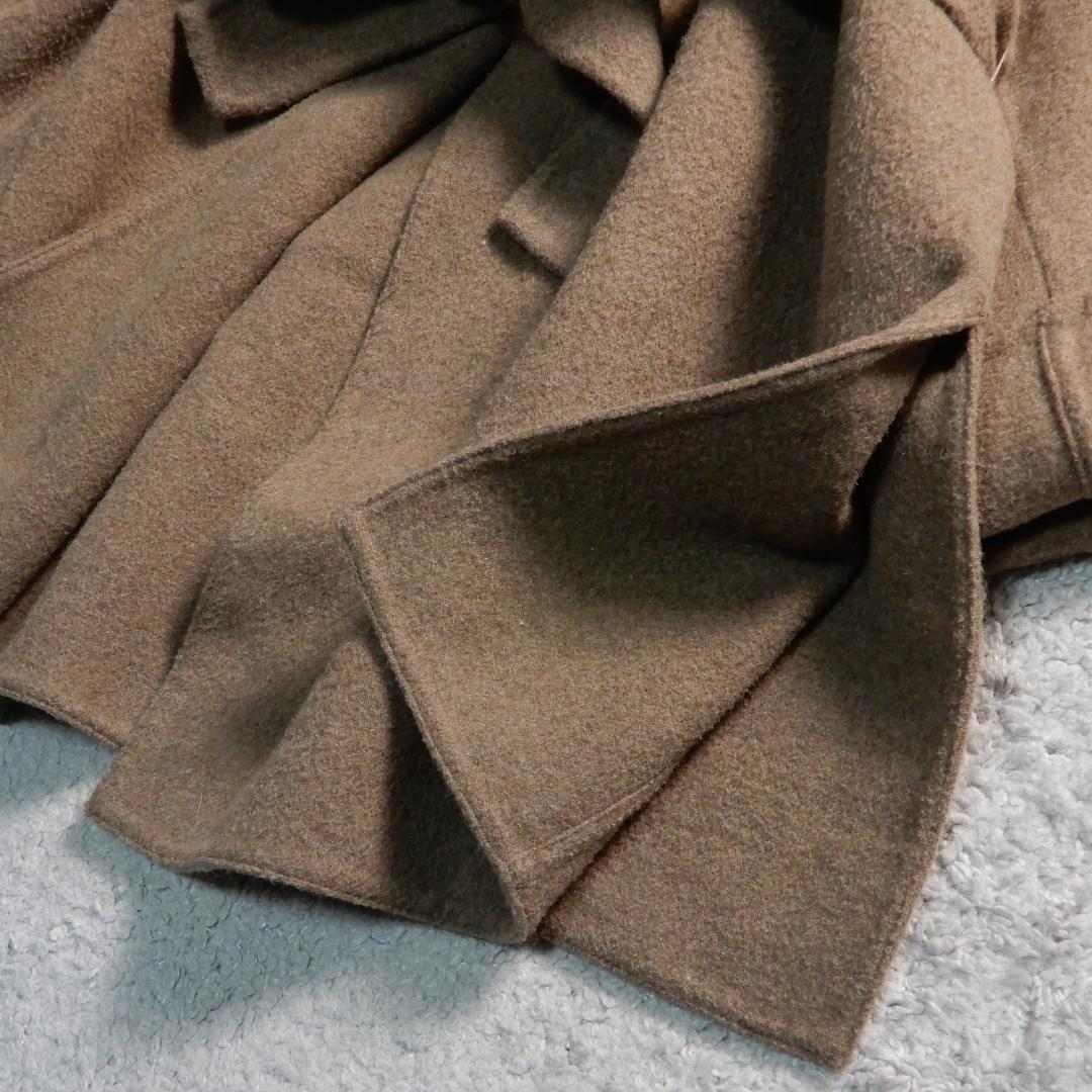 ミラオーウェン ウールブレンド ウエストリボン リバー コート F