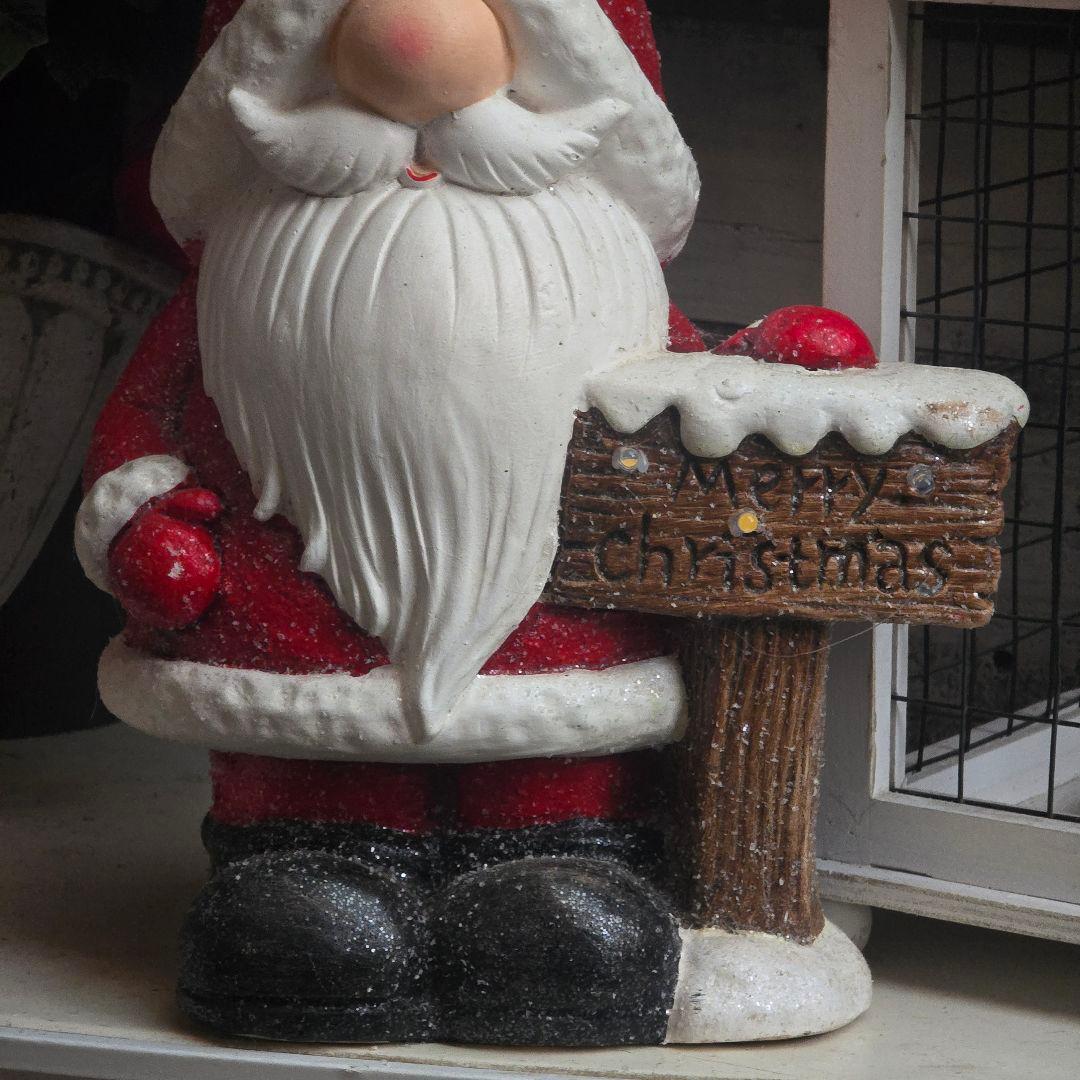 サンタさんよりオシャレな帽子を被った巨大3等身ノームさんのオブジェ・1点物໒꒱