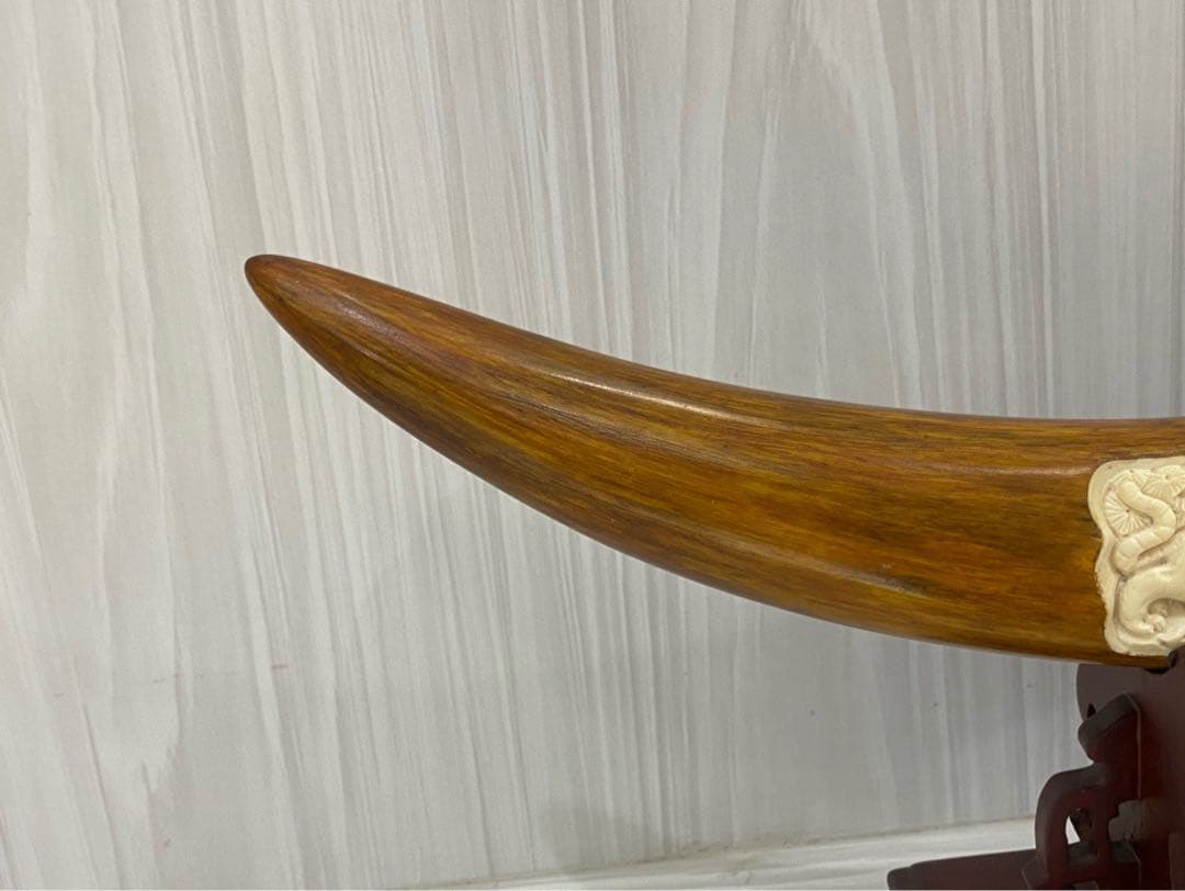 天然マンモス牙美しい手作り彫刻 虎虎生威 置物飾り