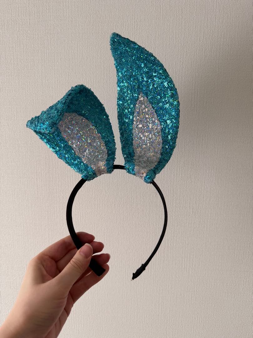 バニーガール コスチューム スパンコール　水色　アトリエダーム バニースーツ