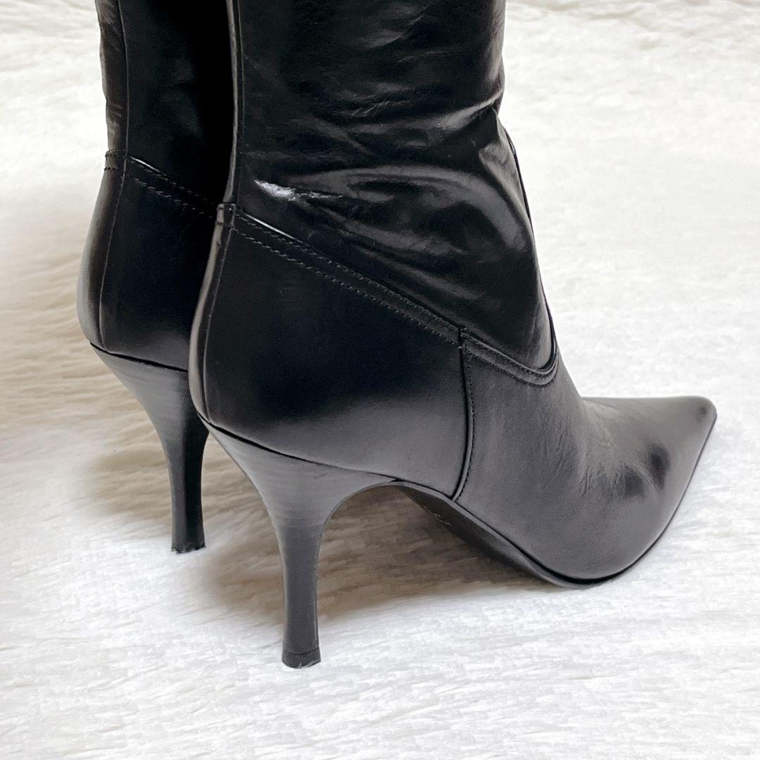 【極美品】DIANA ダイアナ ロングブーツ 黒 24cm レザー 日本製 美脚