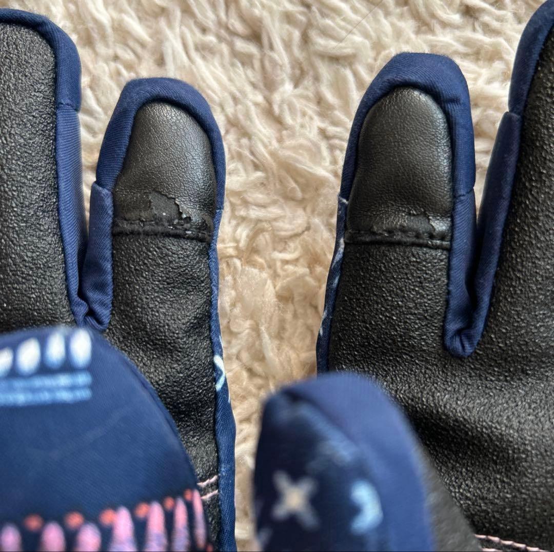 ロキシー　キッズ　スキーウェア　上下　グローブ　猫耳、耳当て付きニット帽　計5点