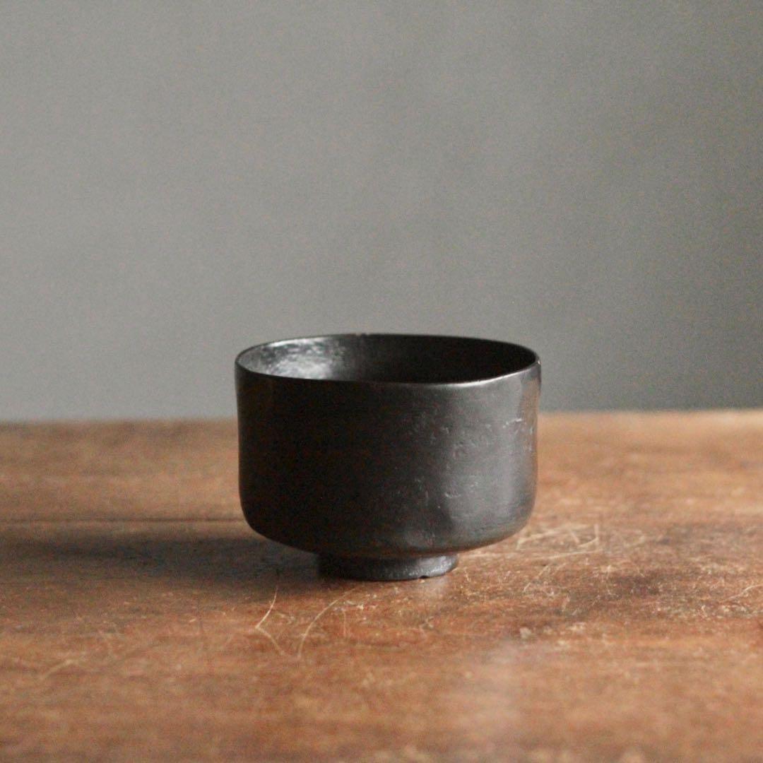 木製 黒茶碗 半筒 茶碗 古道具 アンティーク 茶道具
