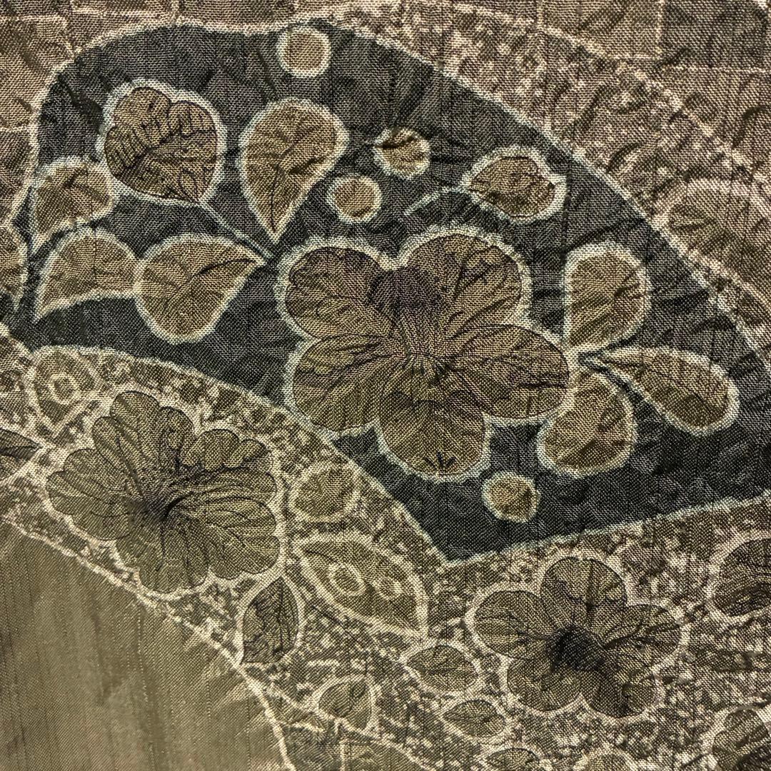 D39 訪問着 紬 辻ヶ花 絞り 正絹 着物 袷