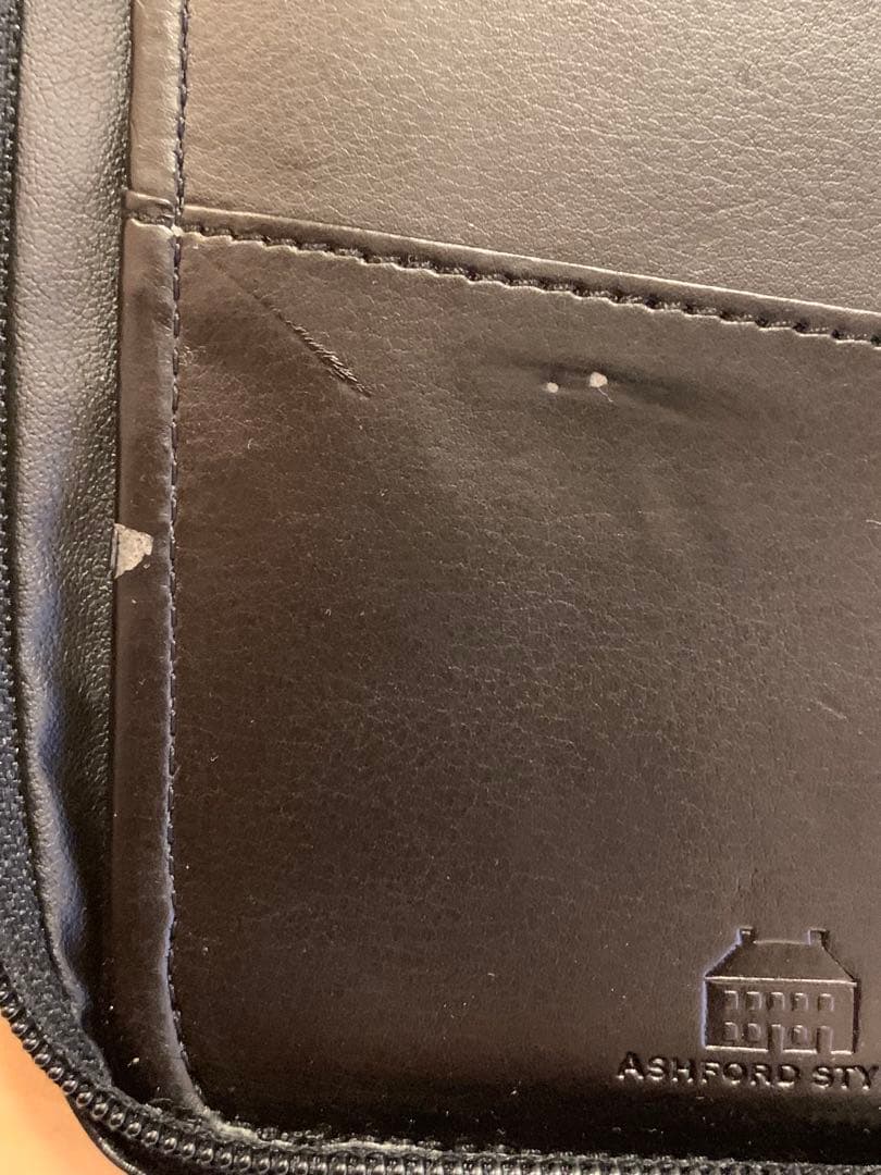 アシュフォード A4オーバーサイズ ダブルジッパー ドキュメントケース 黒