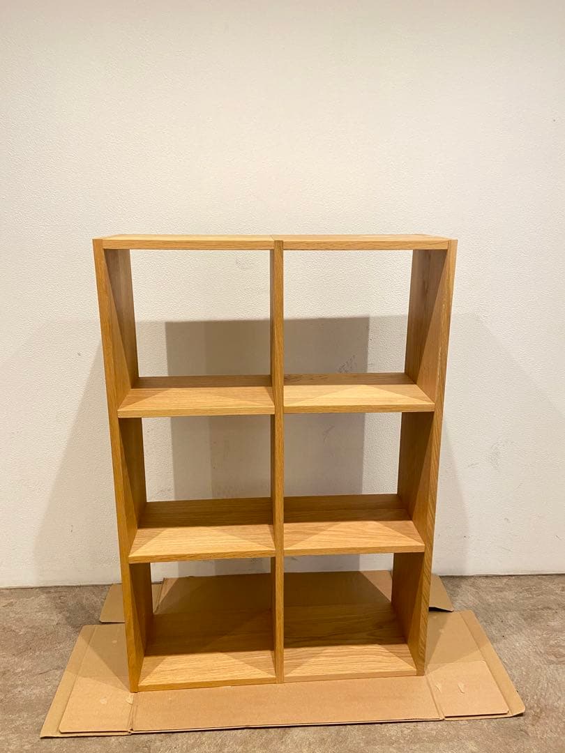 ⭐️超美品⭐️チェスト３個付き⭐️無印⭐️スタッキングシェルフ⭐️３段×２列・オーク材