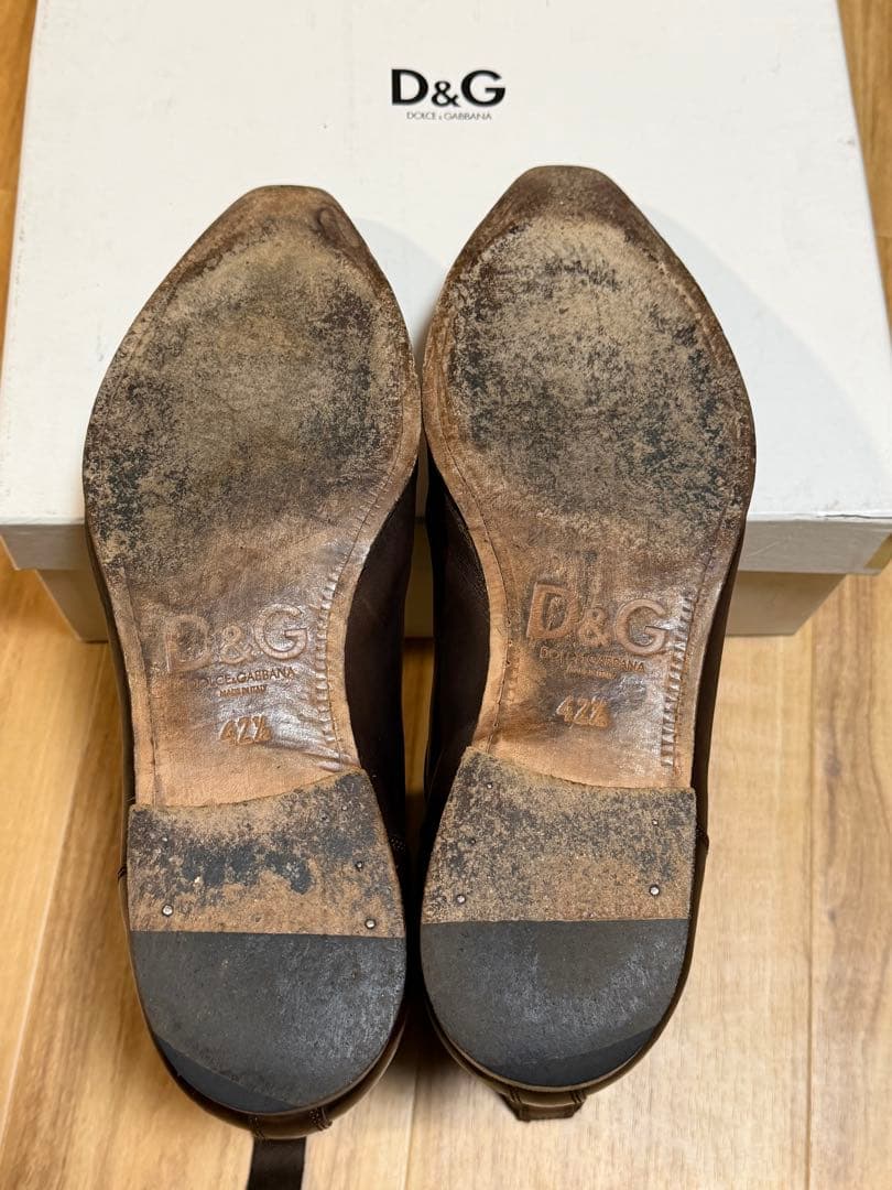 D&G ダークブラウン サイドゴアブーツ