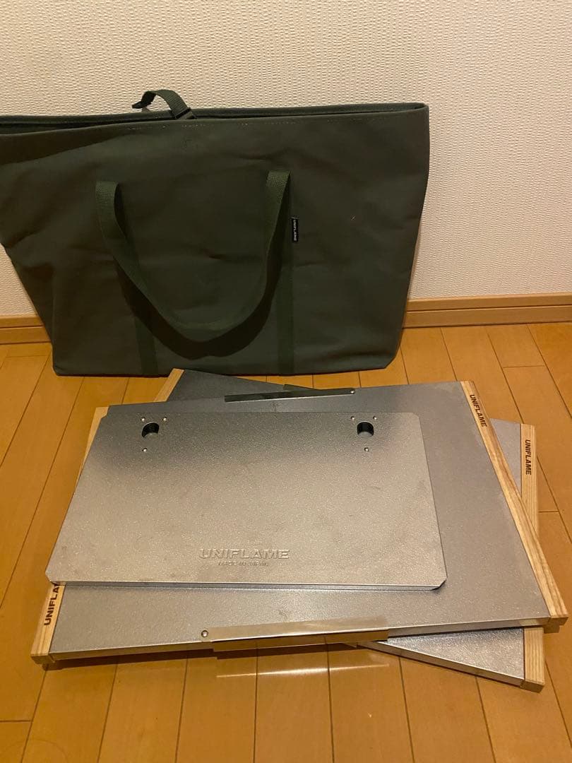【2台セット】ユニフレーム 焚き火テーブル ＆ レッグラック ＆ 純正ケース