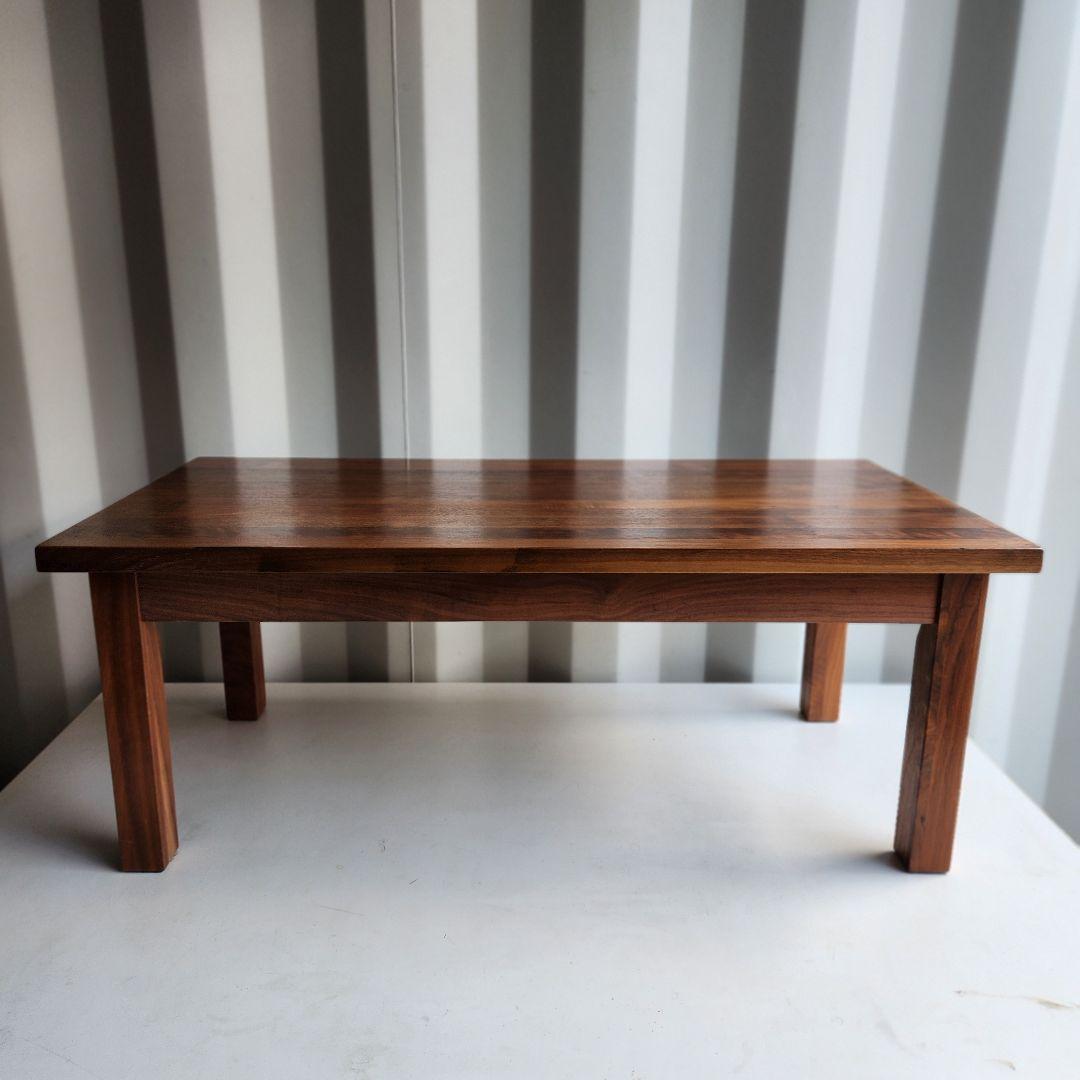 廃盤　無印　無垢材　ローテーブル　引き出し　ウォールナット