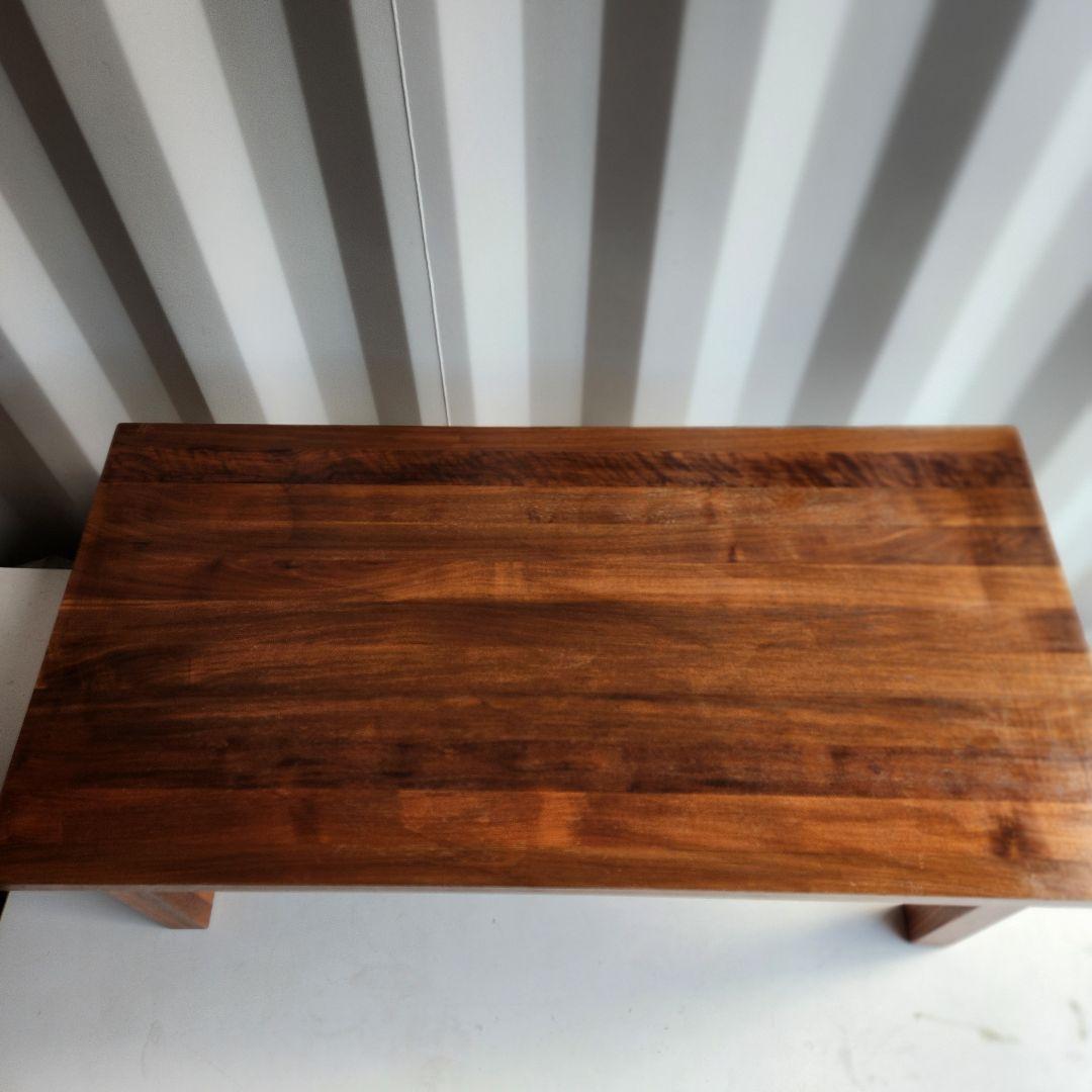 廃盤　無印　無垢材　ローテーブル　引き出し　ウォールナット