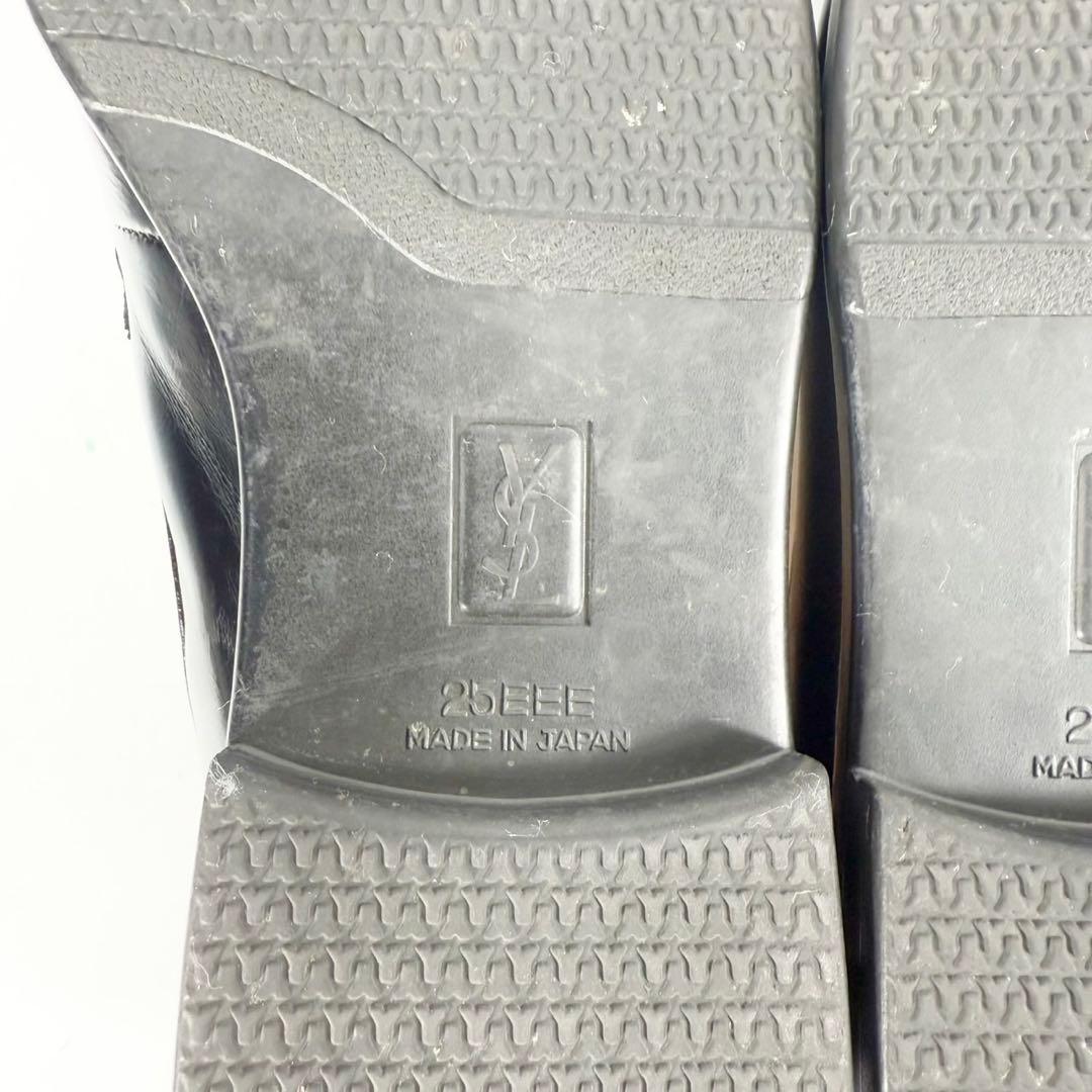 イヴ・サンローラン　YSL ローファー（25）革靴　ベルト　日本製　３E 黒