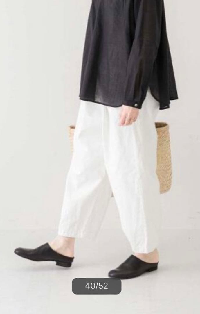 かぐれ　コットンクロップドパンツ　ホワイト