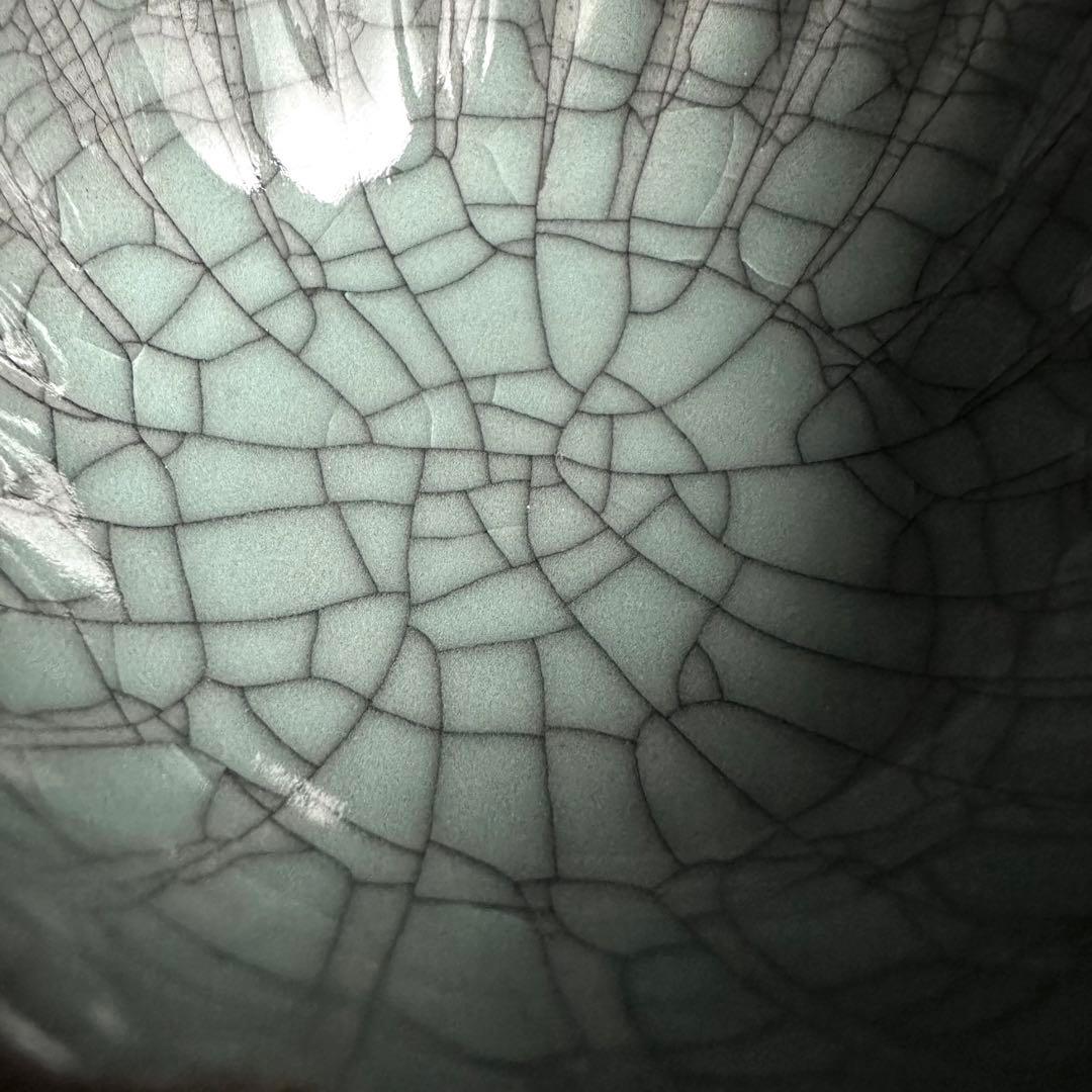 青磁　輪花杯　郊壇官窯　哥窯　唐物　中国美術　中国古玩