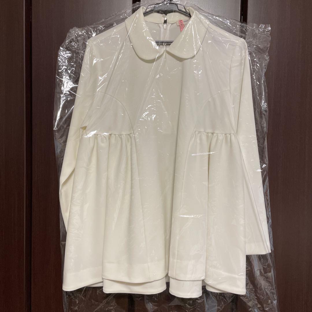 【A 美品】yori サイドギャザーセレモニーブラウス　38