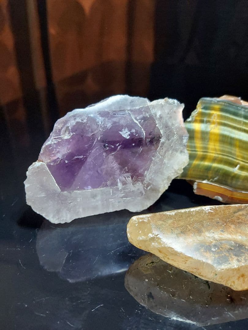 超絶ギラギラシラーが浮かぶ！ 綺麗なミックスタイガーアイ 原石 表面磨き494