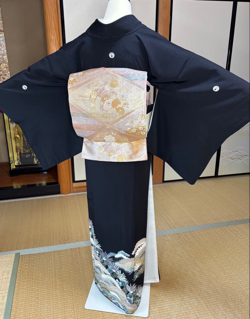 正絹豪華作家物留袖６点フルセット 留袖　袋帯　帯締め帯揚げ　長襦袢　末広