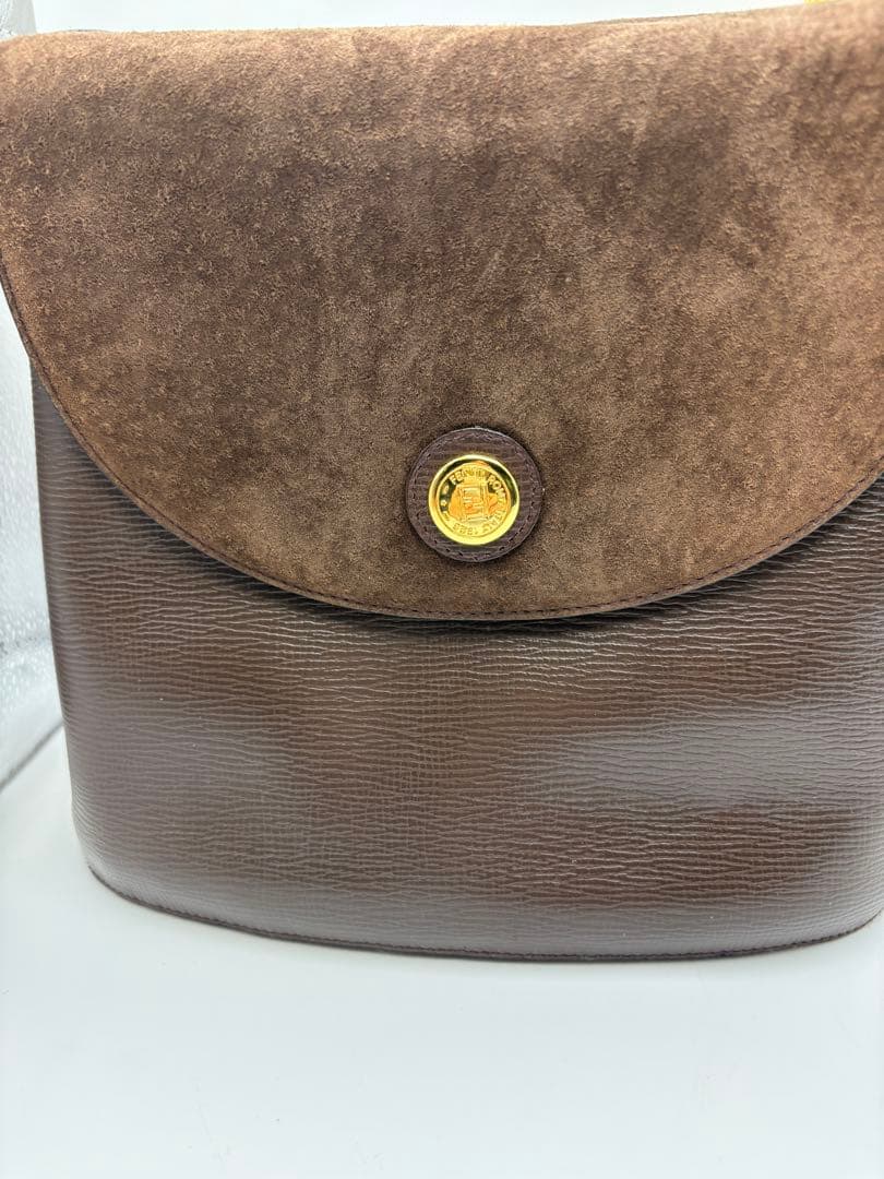 良品 フェンディ FENDI ショルダーバッグ ブラウン ヴィンテージ