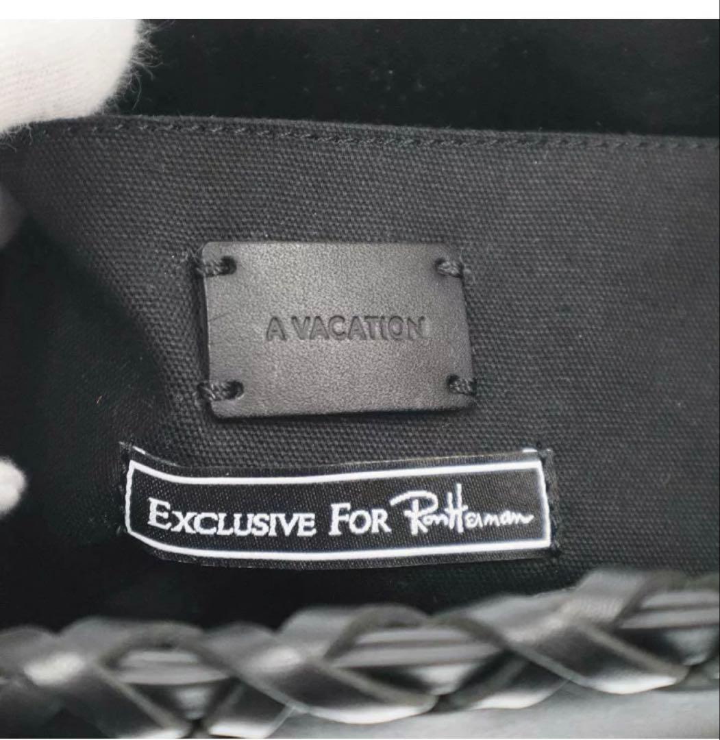 ア ヴァケーション×ロンハーマン別注 ラタンバッグ Mブラック 半額以下です。