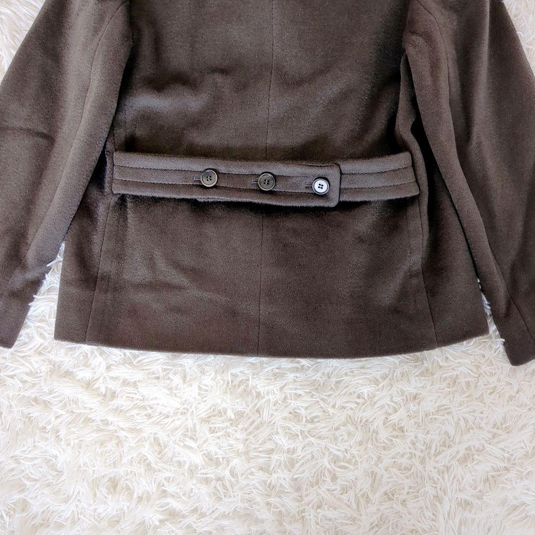 【訳あり】MaxMara白タグ XLキャメル ヌートリア Pコート 大きいサイズ